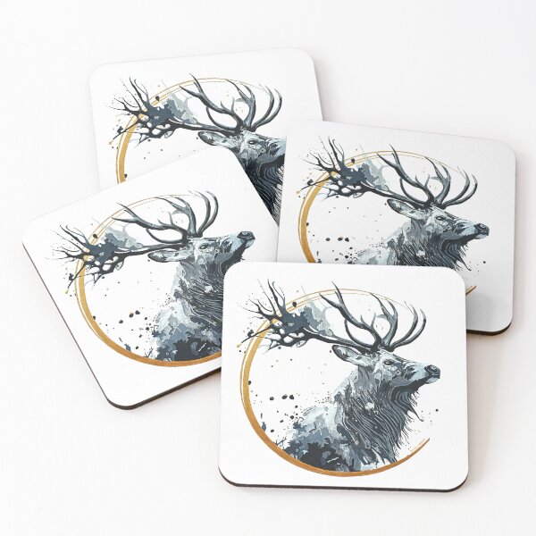 Item preview, Elk Artwork with Golden Circle by Raven Foster designed and sold by RavenFosterArt.