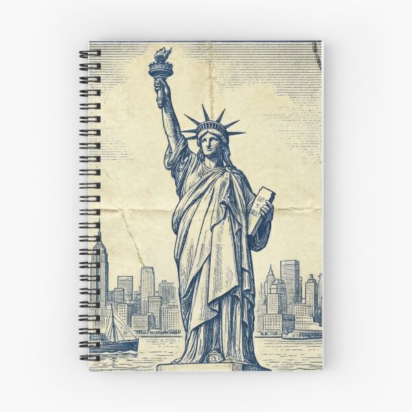 Item preview, Vintage Engraved Statue of Liberty Stamp Art designed and sold by EverBranz-stor.