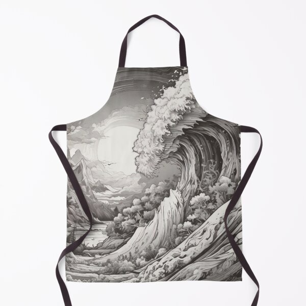 Item preview, Surreal Monochrome Nature Wave Landscape designed and sold by UrbanGhostCo.