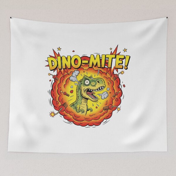 Item preview, Dino-Mite Explosion T-Rex – Funny Cartoon Dinosaur Design designed and sold by DinoPrints-shop.