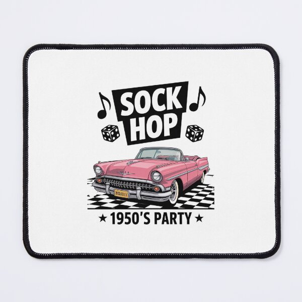 Item preview, 50s Sock Hop Dance Retro 1950s Party Doo Wop Rockabilly Pink designed and sold by IhanVaanMaArt.