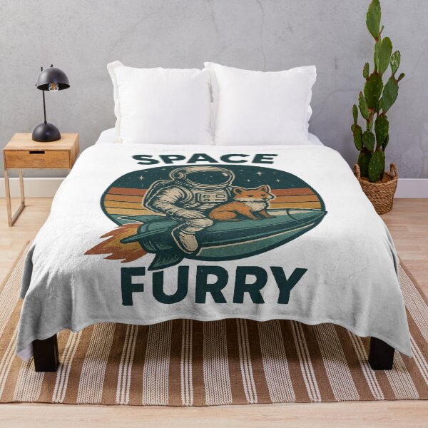 Item preview, Space Furry - Retro Space Astronaut With Fox - Vintage Furry Rocket Adventure | Cute Cosmic Animal Sci-Fi Art designed and sold by BrainBubbleArt.