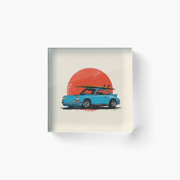 Item preview, Essential Vintage Blue Sports car 911 964 summer surfs up illustration designed and sold by blackdogshop.