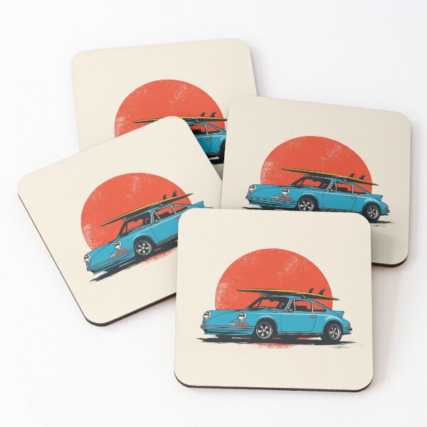 Item preview, Essential Vintage Blue Sports car 911 964 summer surfs up illustration designed and sold by blackdogshop.