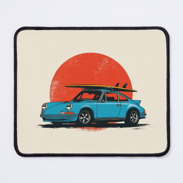 Item preview, Essential Vintage Blue Sports car 911 964 summer surfs up illustration designed and sold by blackdogshop.