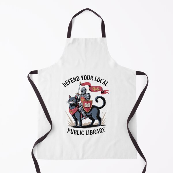 Item preview, Defend Your Local Public Library Medieval Humor Knight Cat  designed and sold by ReadySide.