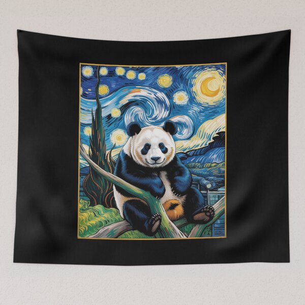 Item preview, Cute Panda Bear - Van Gogh Style - Starry Night Graphic  designed and sold by HollyBellArtSte.