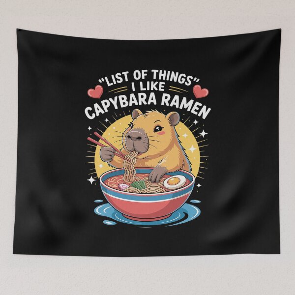 Item preview, Cute Kawaii Capybara List of Things I Like Ramen Lover Kids  designed and sold by LKappa3Faber.