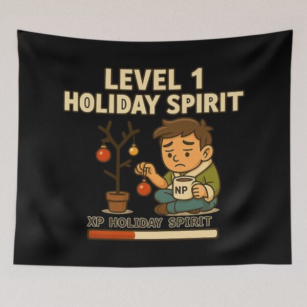 Item preview, Level 1 Holiday Spirit – Low XP Christmas Gamer Mood designed and sold by AddictiveDesign.