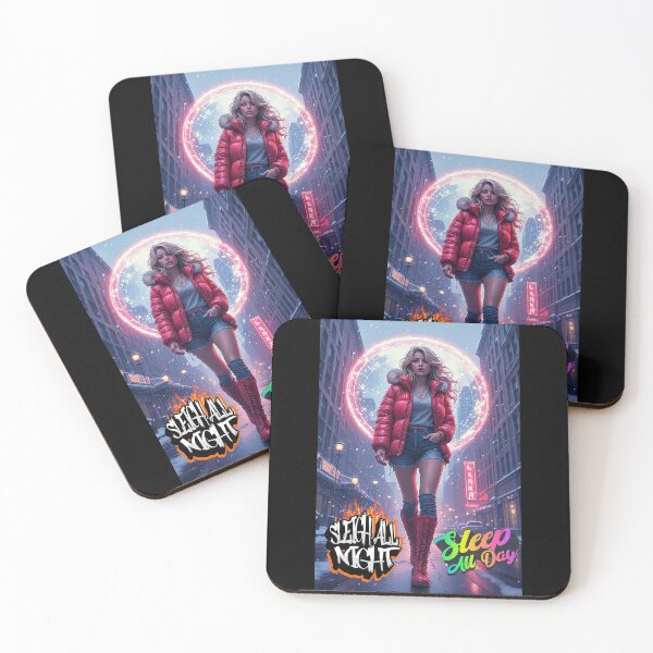 Item preview, Sleigh All Night – Sleep All Day — Retro Christmas Pin-Up with Naughty Holiday Vibes designed and sold by Mark Mentzer.