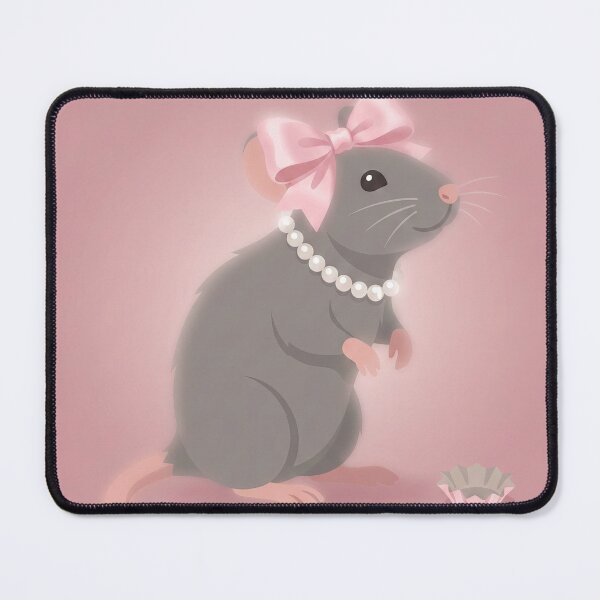 Item preview, Coquette Rat - Cute Rodent with Pink Bow and Pearls designed and sold by SavinMercantile.