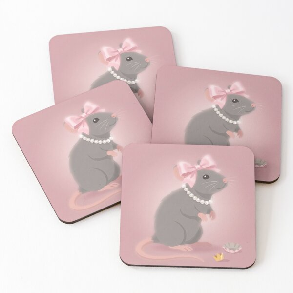 Item preview, Coquette Rat - Cute Rodent with Pink Bow and Pearls designed and sold by SavinMercantile.
