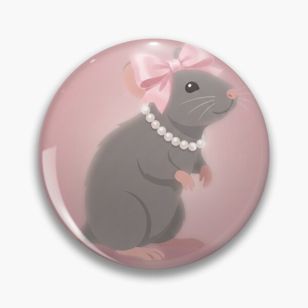 Item preview, Coquette Rat - Cute Rodent with Pink Bow and Pearls designed and sold by SavinMercantile.