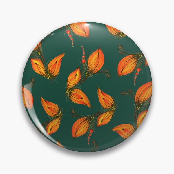 Item preview, Orange flowers. Floral pattern. Ukrainian pattern, Petrykivka style, author's drawing. Ukrainian art. Bouquet of flowers. designed and sold by Sunflower-7.
