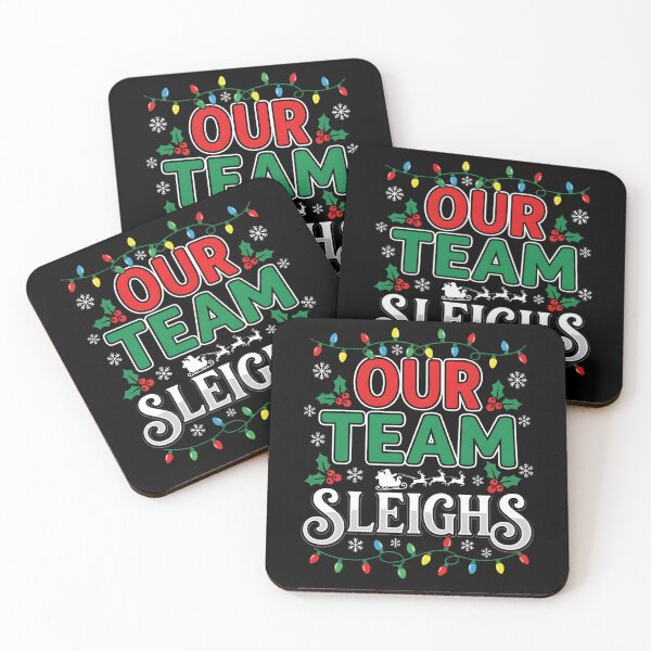 Item preview, Our Team Sleighs, funny office Christmas team gift, festive workplace holiday humor graphic tee designed and sold by saloui.