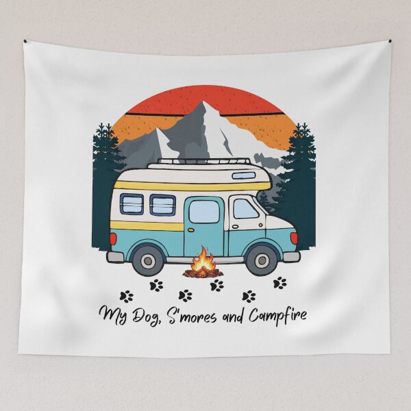 Item preview, My Dog, S'mores and Campfire. Dog and Camping, RV design designed and sold by SofikoDesigns.