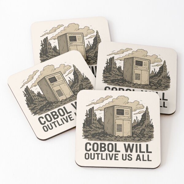 Item preview, COBOL Will Outlive Us All — Post-Apocalyptic Mainframe Tech Humor designed and sold by Nerd Romance Café.