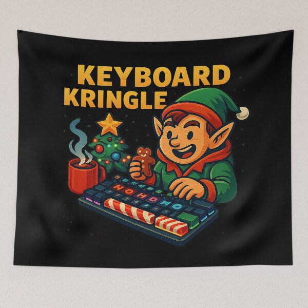 Item preview, Keyboard Kringle – Christmas Gamer Elf Typing Design designed and sold by AddictiveDesign.
