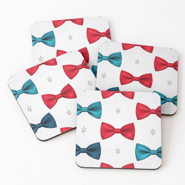 Item preview, Red Blue Bow Pattern with Snowflakes designed and sold by SassyArtistry.