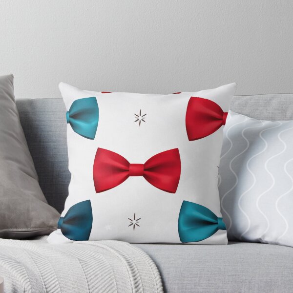 Item preview, Red Blue Bow Pattern with Snowflakes designed and sold by SassyArtistry.