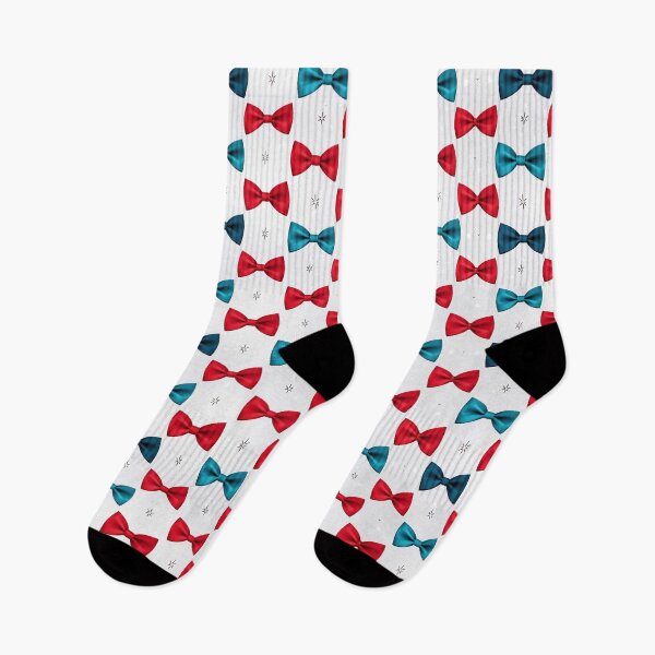 Item preview, Red Blue Bow Pattern with Snowflakes designed and sold by SassyArtistry.