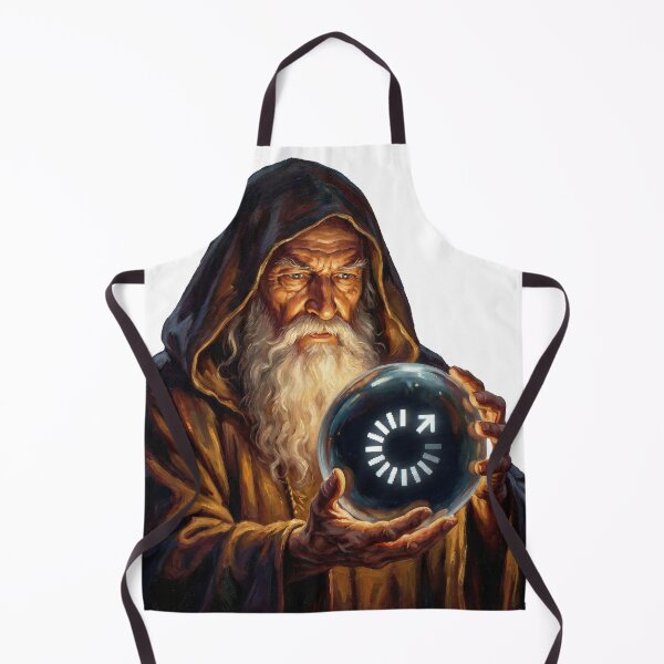 Item preview, Wizard Pondering Buffering - Funny Fantasy Tech Meme designed and sold by SavinMercantile.