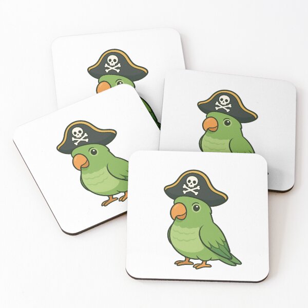 Item preview, Cute Quaker Parrot Wearing a Tricon Pirate Hat designed and sold by OctGaveAParty.
