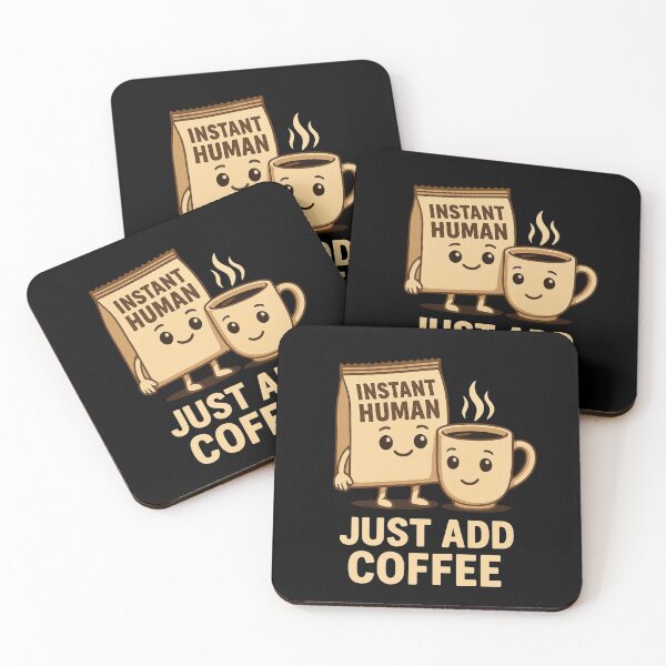 Item preview, Instant Human Just Add Coffee – Funny Coffee Cartoon Design designed and sold by MOAVE-Design.