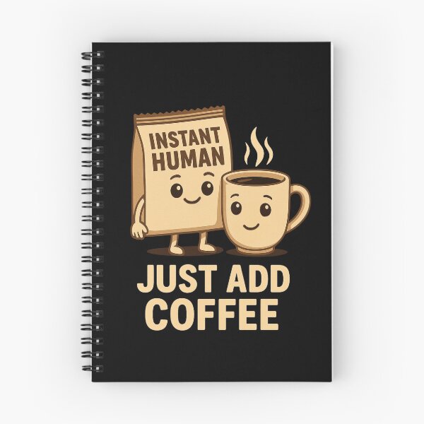 Item preview, Instant Human Just Add Coffee – Funny Coffee Cartoon Design designed and sold by MOAVE-Design.