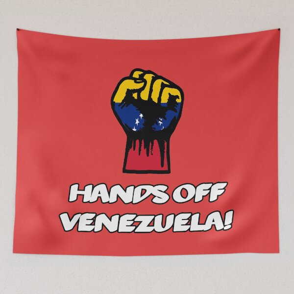 Item preview, Hands Off Venezuela Poster | Anti-Imperialist Fist Flag Design - Solidarity With Venezuela Art, Anti-Sanctions Print & Bolivarian Revolution Stickers designed and sold by RevolutionToday.