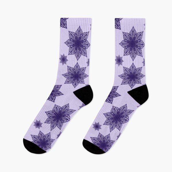Item preview, "Persian Indigo" pattern of geotrically arranged fluffy purple snowflakes designed and sold by Cherevan.