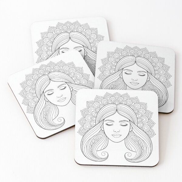 Item preview, Color-Your-Own Elegant Woman Line Art designed and sold by AndrewYoko.