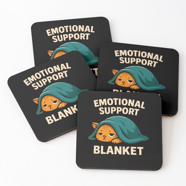 Item preview, Emotional Support Blanket – Cute Grumpy Cat Humor Illustration designed and sold by MOAVE-Design.