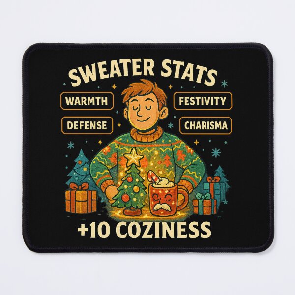 Item preview, Sweater Stats – +10 Holiday Coziness RPG Christmas Design designed and sold by AddictiveDesign.