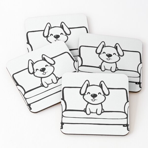 Item preview, Cute Puppy on Sofa Line Art designed and sold by SassyArtistry.
