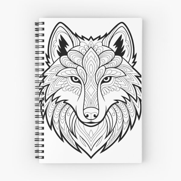 Item preview, Color-Your-Own Mandala Wolf Line Art designed and sold by AndrewYoko.