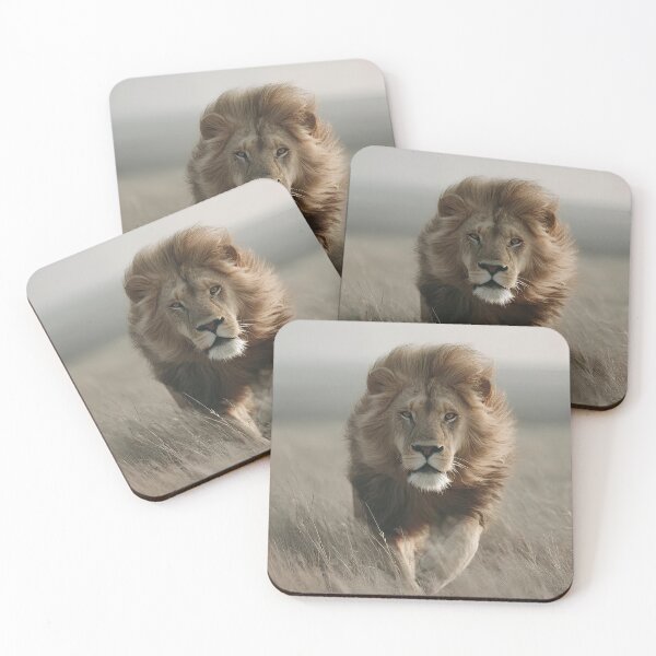 Item preview, Majestic Lion Running Through the Savannah – Powerful Wildlife Photography designed and sold by TDesignp.