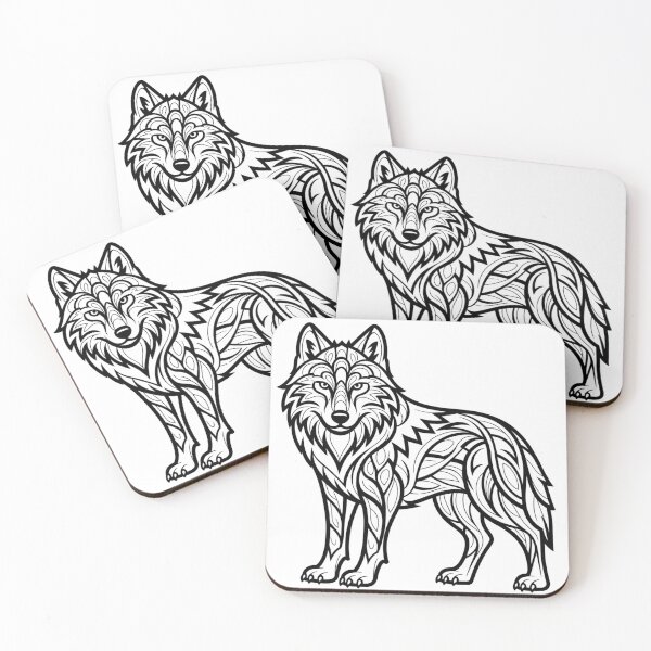 Item preview, Decorative Wolf Mandala – Color-Your-Own Print designed and sold by AndrewYoko.