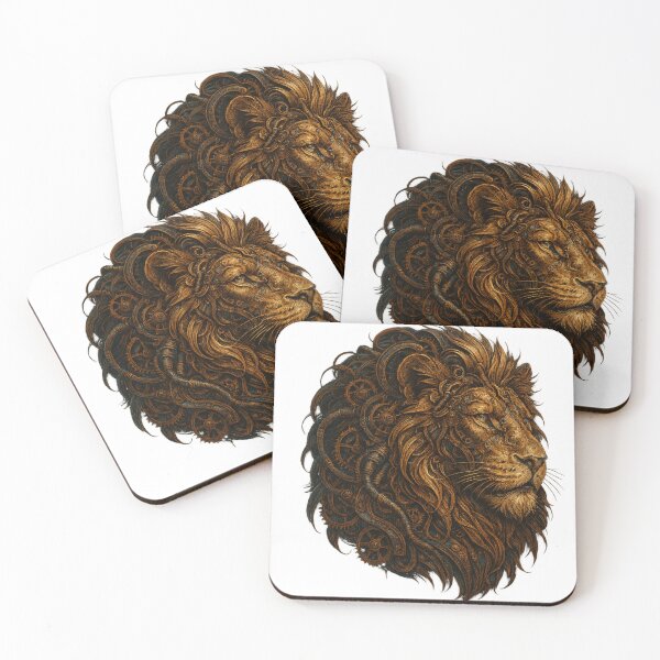 Item preview, Steampunk Lion – Mechanical Brass Portrait designed and sold by Papier Atelier Art.