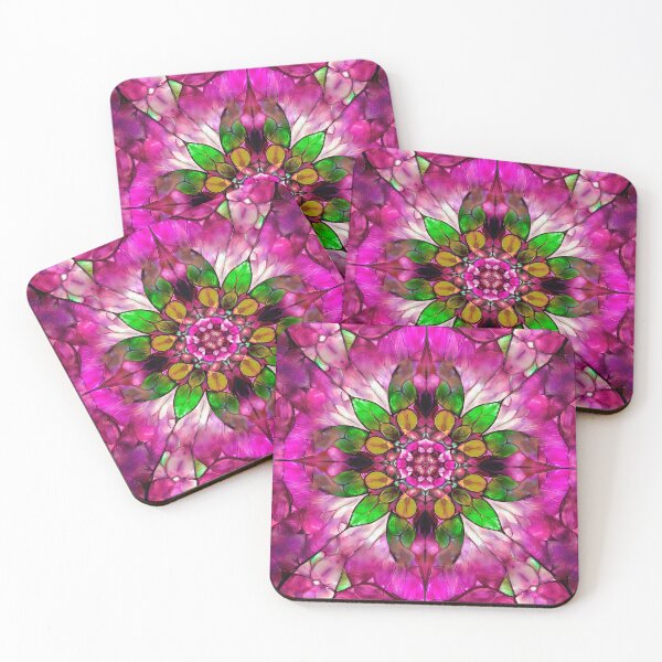 Item preview, Pink Green Floral Kaleidoscope Pattern designed and sold by SassyArtistry.