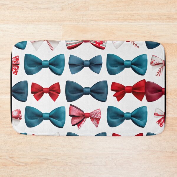 Item preview, Red Blue Christmas Bow Pattern designed and sold by SassyArtistry.
