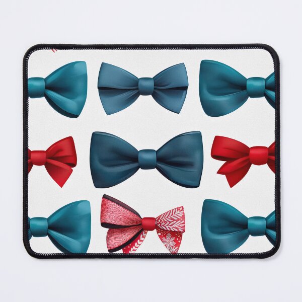 Item preview, Red Blue Christmas Bow Pattern designed and sold by SassyArtistry.