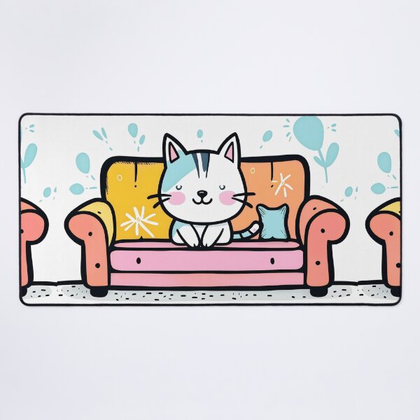 Item preview, Cute Cat on Sofa Illustration designed and sold by SassyArtistry.