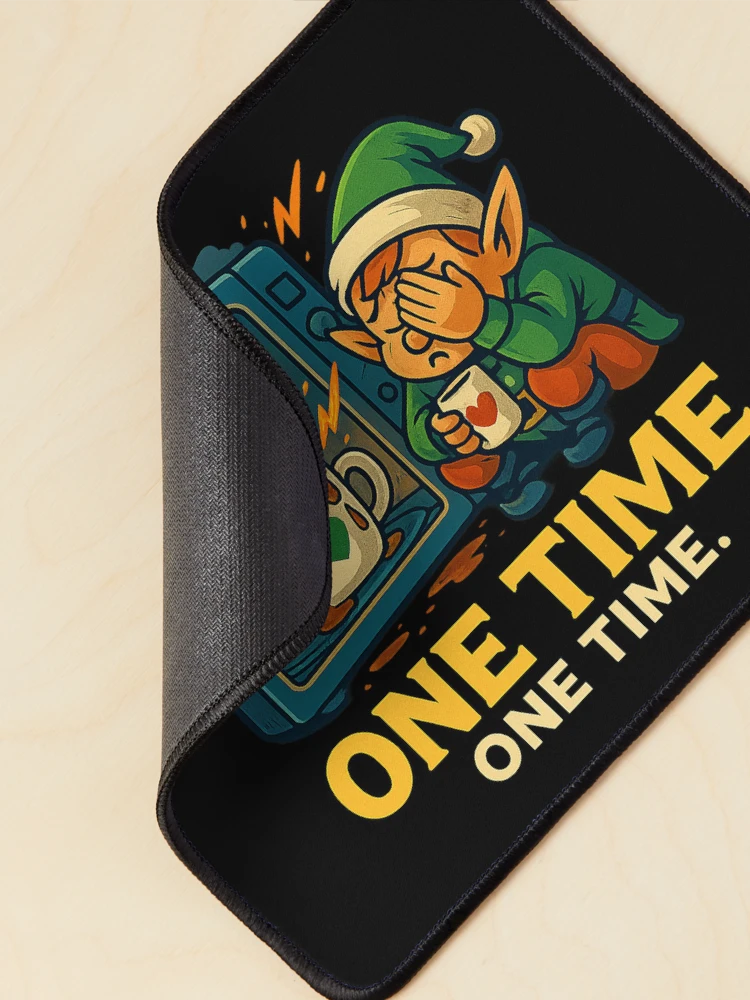 Thumbnail 2 of 5, Mouse Pad, One Time. One Time. – Exploding Cocoa Elf Holiday Disaster Design designed and sold by AddictiveDesign.