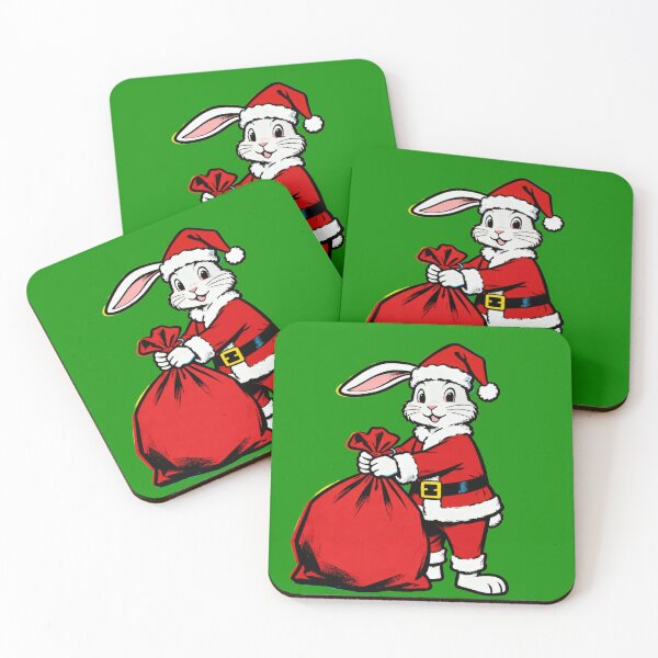 Item preview, Cute Christmas Bunny Santa with Gift Sack – Holiday Rabbit Art designed and sold by UniqueArtsOnly.