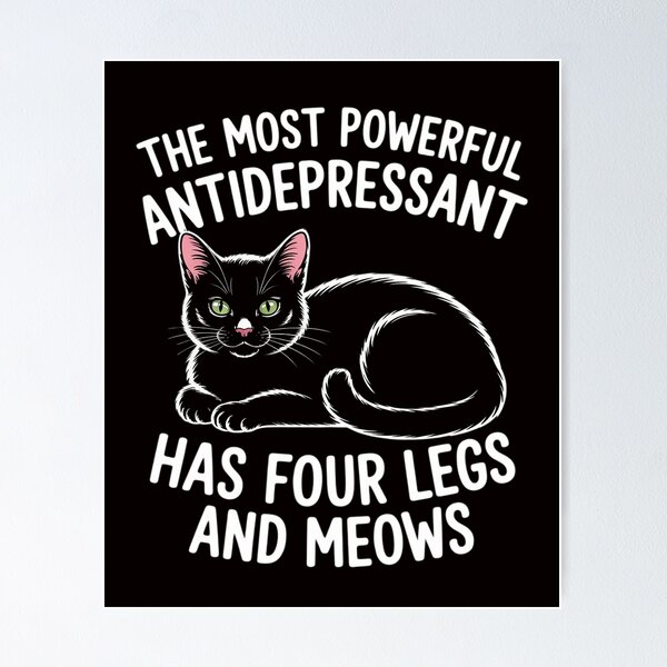 Item preview, Cat Most Powerful Antidepressant Kitten Pet Owner Women Men designed and sold by RatCurry.