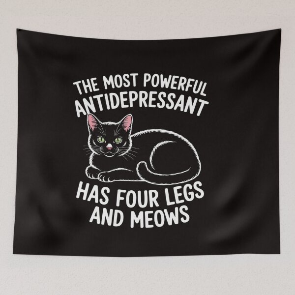 Item preview, Cat Most Powerful Antidepressant Kitten Pet Owner Women Men designed and sold by RatCurry.