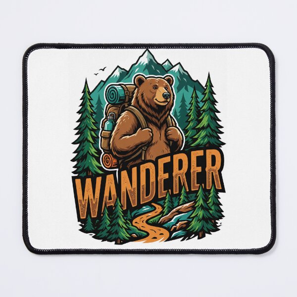 Item preview, Wanderer Bear Forest Backpack Hiking designed and sold by Quillway.