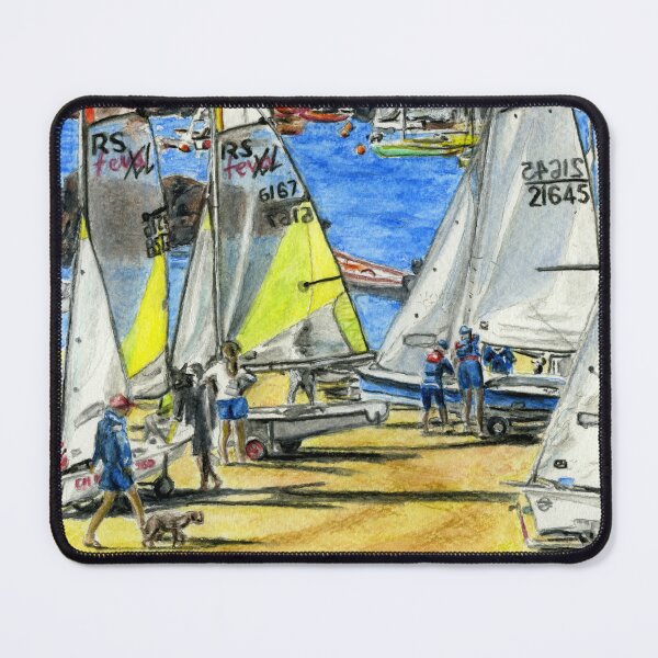 Item preview, Preparations on the beach for the Trearddur Bay Sailing Club race in Porth Diana in August designed and sold by LymphomaLass.