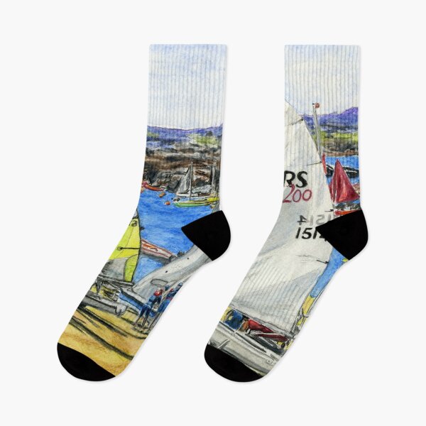 Item preview, Preparations on the beach for the Trearddur Bay Sailing Club race in Porth Diana in August designed and sold by LymphomaLass.